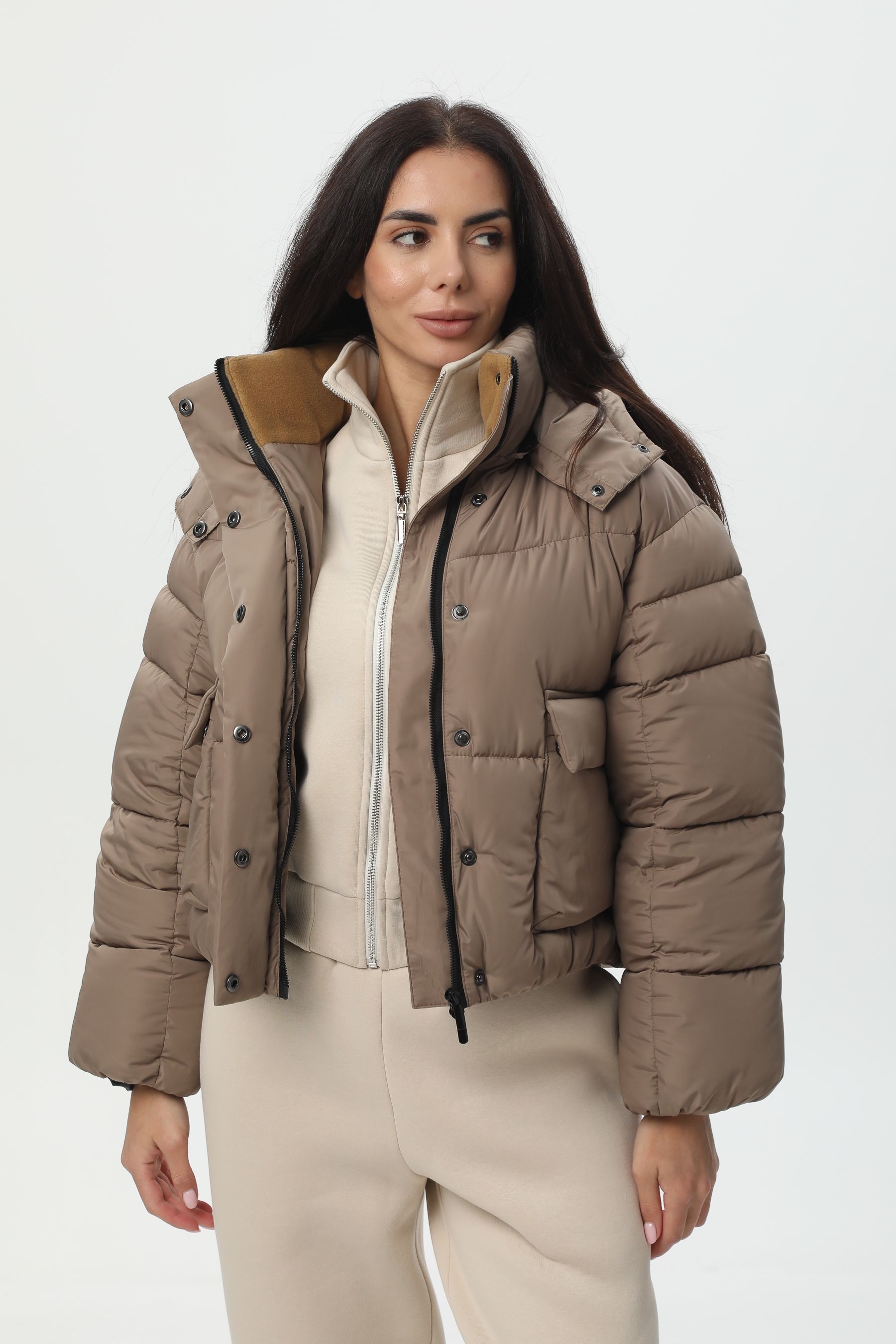 Коротка куртка-пуховик CozyShield мокко 1 559BSTNMCH фото
