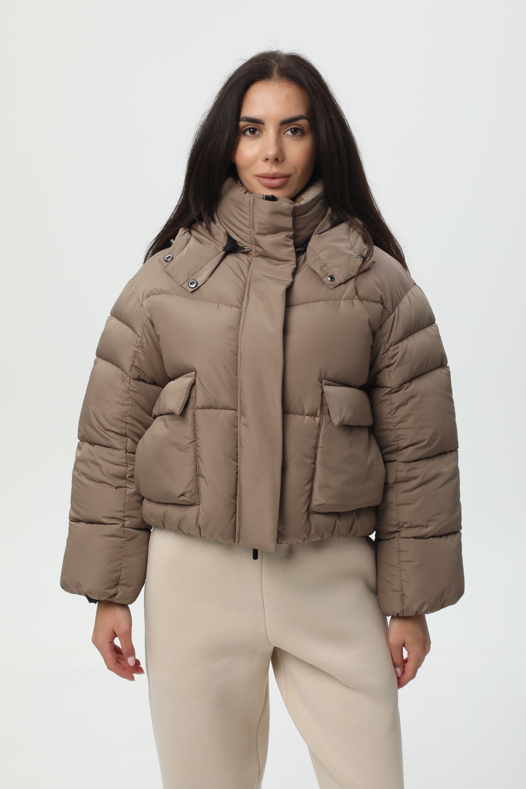 Коротка куртка-пуховик CozyShield мокко 1 559BSTNMCH фото