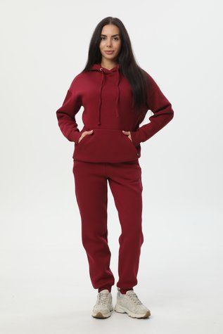 Бордовий костюм з худі класичного крою 1 257426BFBRDX фото