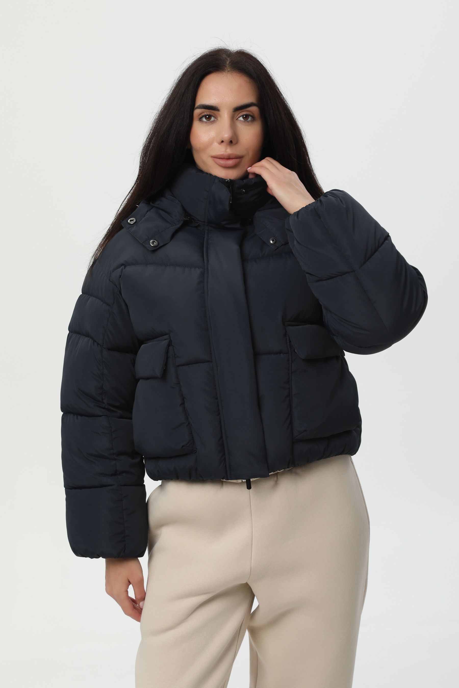 Коротка темно-синя куртка-пуховик CozyShield 1 559BSTNNAVY фото