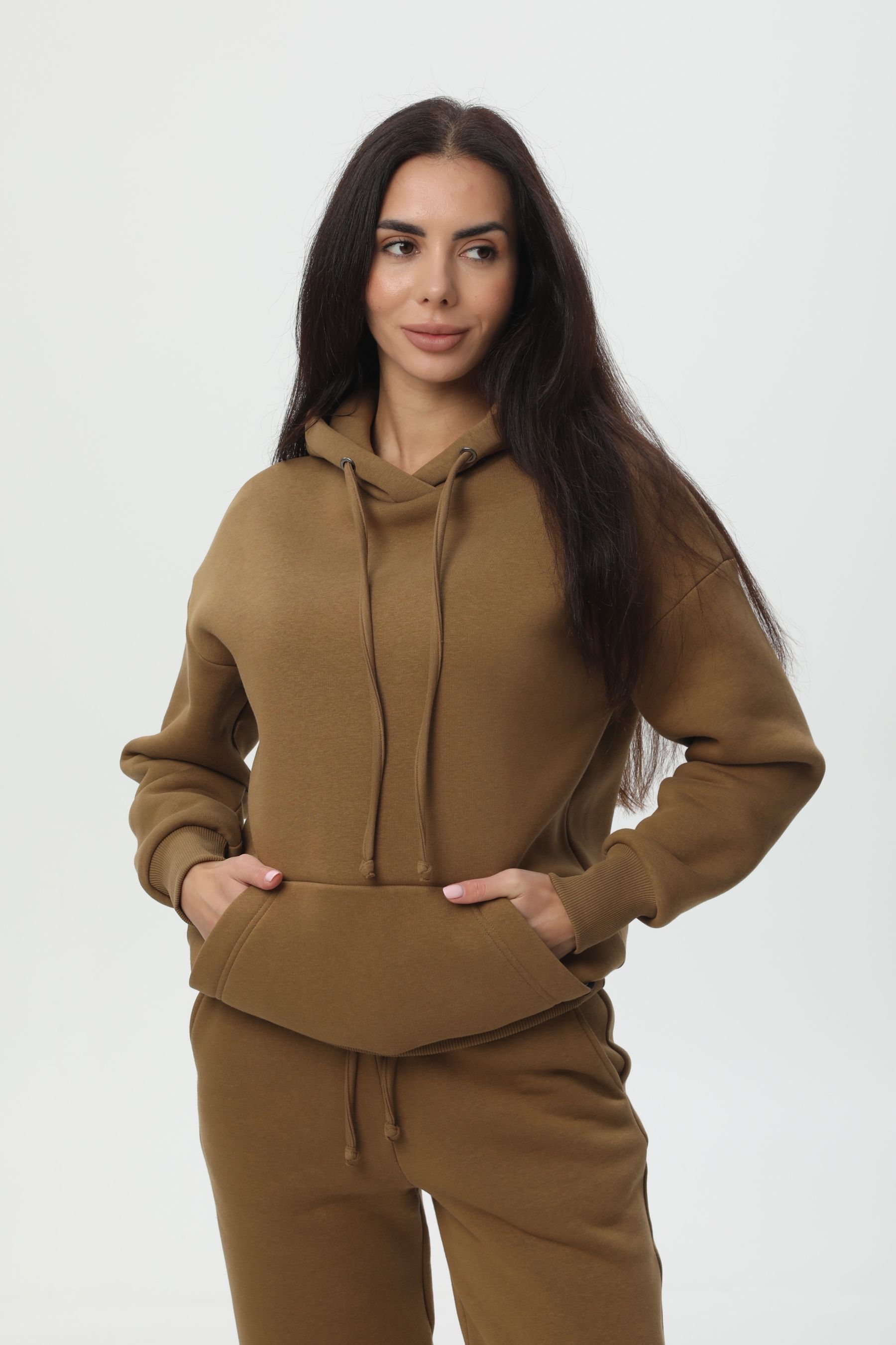 Костюм з худі класичного крою койот 1 257426BFCYT фото