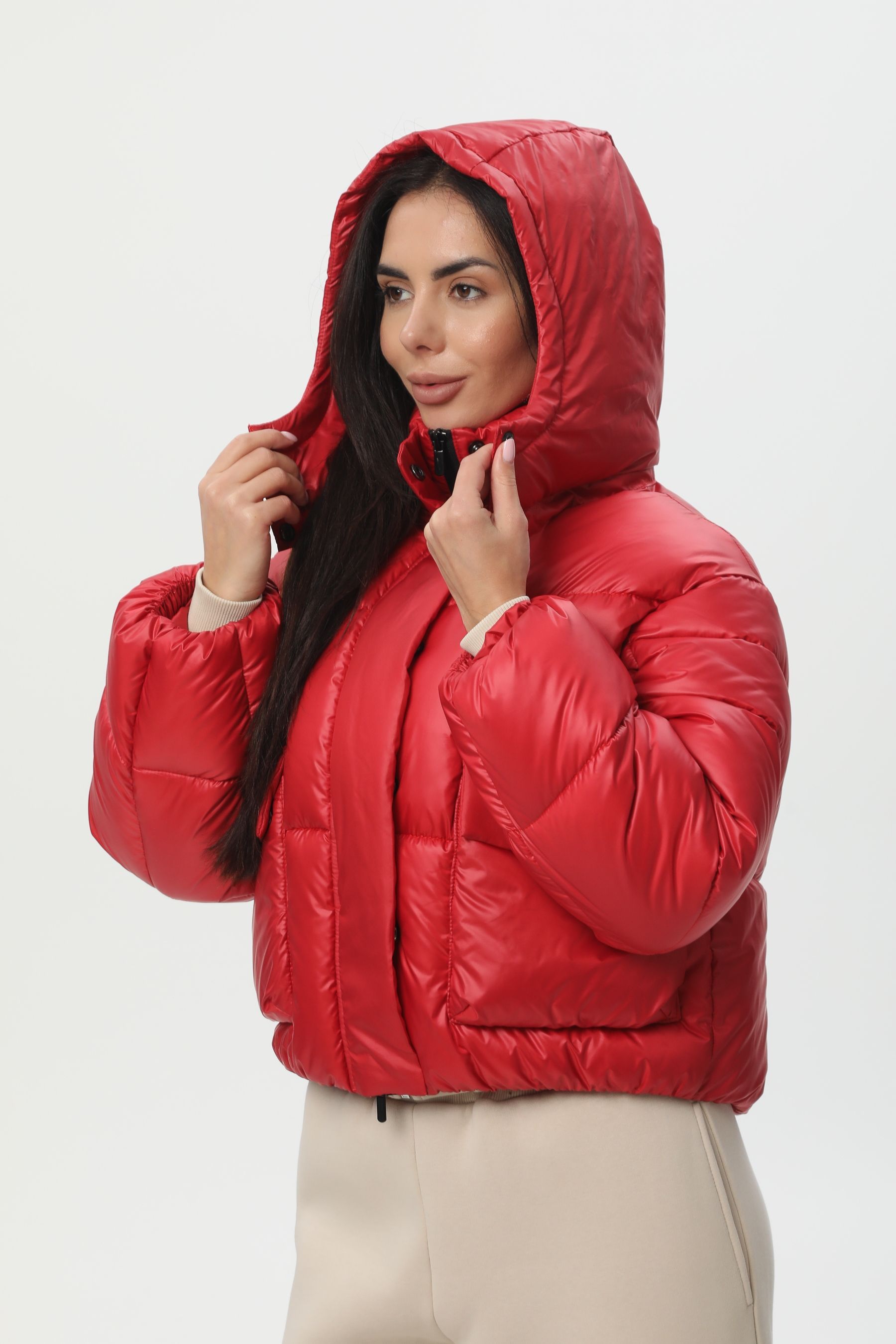 Коротка червона куртка-пуховик CozyShield 1 559OILRED фото
