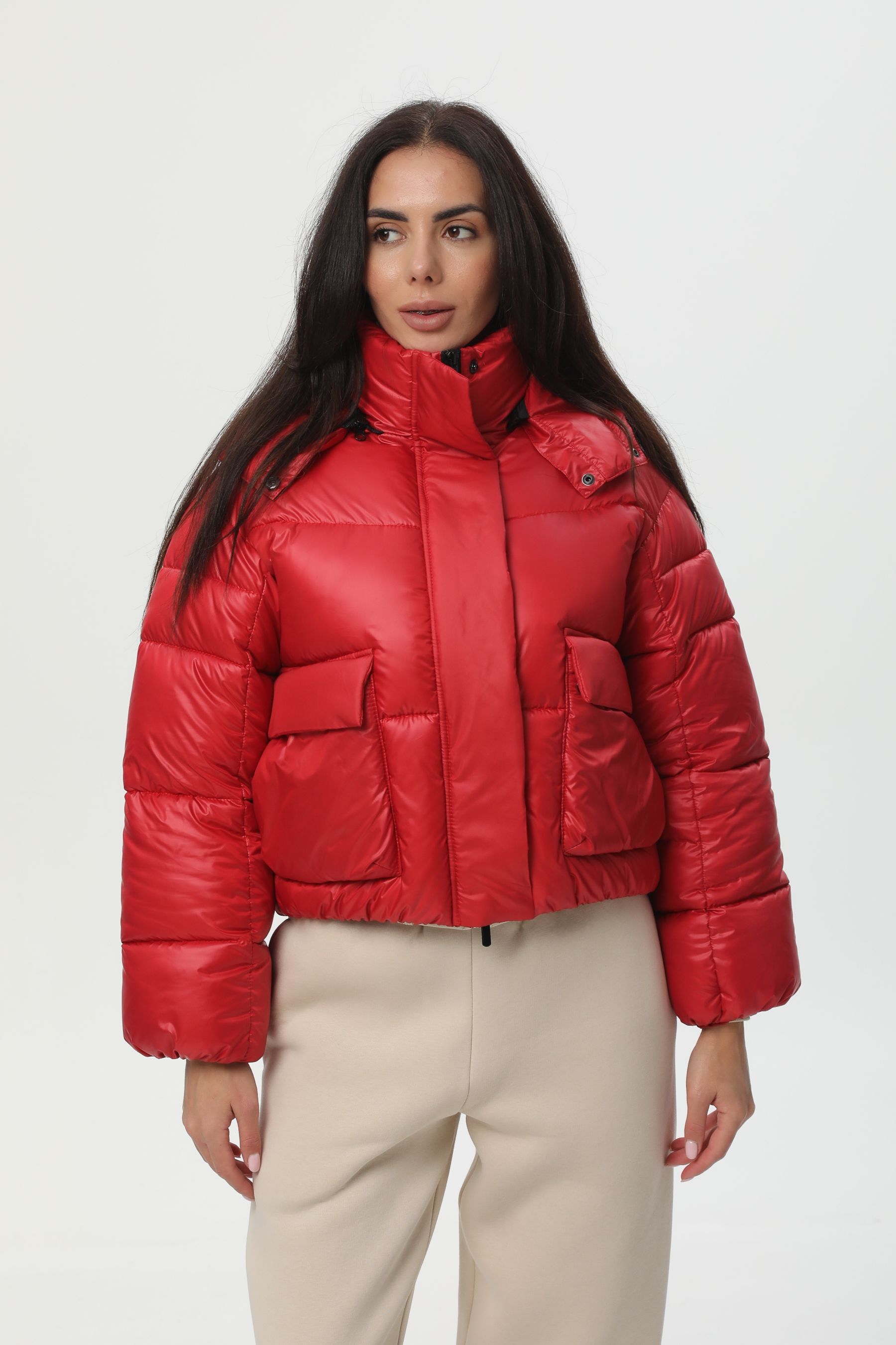 Коротка червона куртка-пуховик CozyShield 1 559OILRED фото
